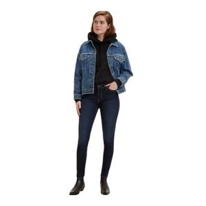 Womens Levis Mid-Rise Dark Indigo Rinse Skinny Jeans - Sz 14